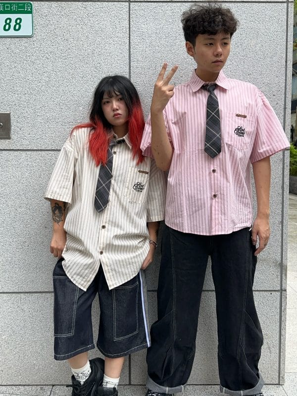 IMG_5537 可拆式領帶短袖襯衫