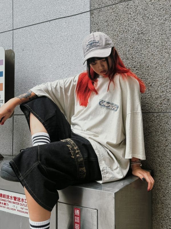 IMG_5712 加菲貓抽鬚拼貼短TEE