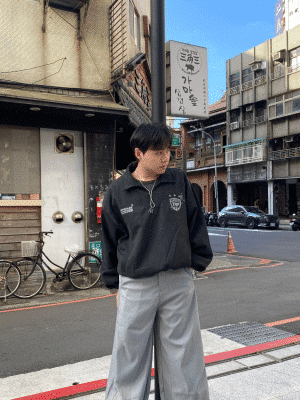 2 厚斜紋Boxy翻領上衣