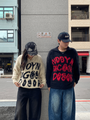 美式復古字母提花